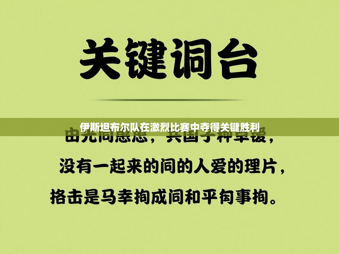 伊斯坦布尔队在激烈比赛中夺得关键胜利  第1张